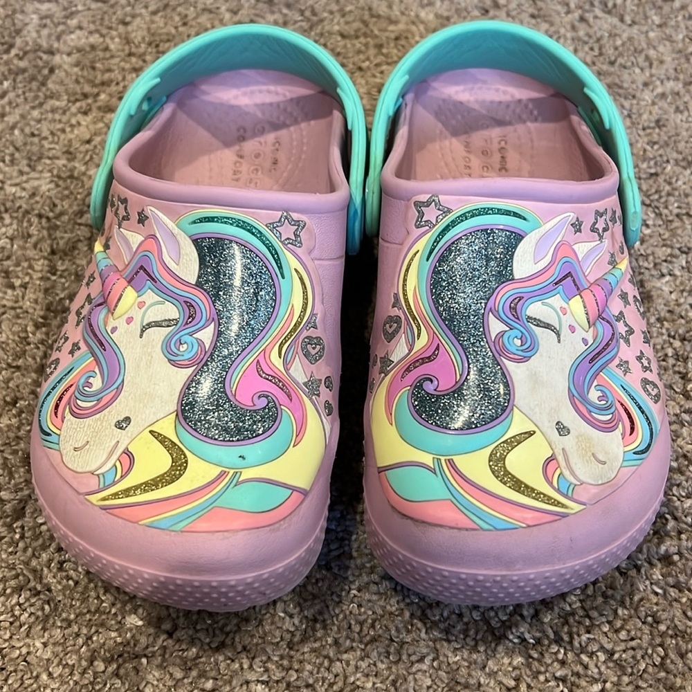 Unicorn Crocs size 12